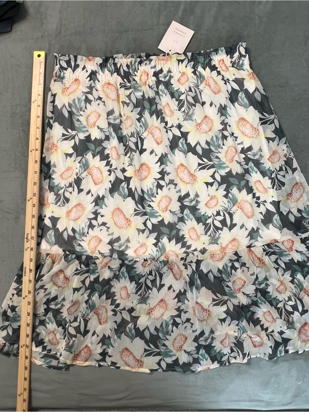 Lauren Conrad Sunflower Tiered Chiffon Midi Skirt